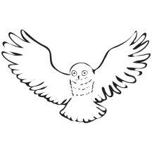 Stylized Flying Snowy Owl